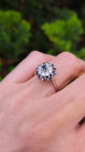 Load image into Gallery viewer, 2511- Vintage: 18ct White Gold 13 Sapphires 8 Natural Sparkling Diamonds Cluster Ring- From 1975