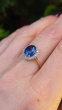Load image into Gallery viewer, 6302 Vintage: 9ct Gold Persian Blue Sapphire Diamonds Dress Ring