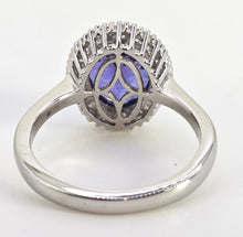 Load image into Gallery viewer, 2624: Vintage: Platinum Large Violet Tanzanite 48 Sparkling Diamonds Cluster Ring
