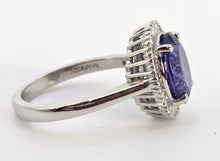 Load image into Gallery viewer, 2624: Vintage: Platinum Large Violet Tanzanite 48 Sparkling Diamonds Cluster Ring