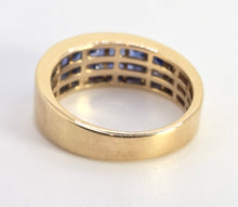 Load image into Gallery viewer, 2625: Vintage; 18ct Gold Ceylon Blue Sapphire Tiered Ring- Fabulous