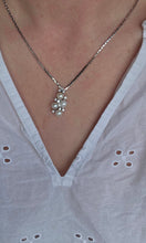 Load image into Gallery viewer, 2695: Vintage: 18ct White Gold Designer Link Diamonds Pearls Necklace -Pristine