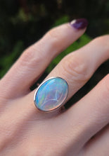 Load image into Gallery viewer, 2626: Vintage: Platinum Large Ethiopian Welo Opal Statement Ring