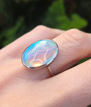 Load image into Gallery viewer, 2626: Vintage: Platinum Large Ethiopian Welo Opal Statement Ring