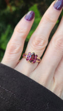Load image into Gallery viewer, 1311: Vintage: 9ct Gold Marquise Cut Garnet Pink Tourmalines Ring-