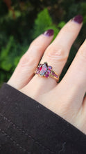 Load image into Gallery viewer, 1311: Vintage: 9ct Gold Marquise Cut Garnet Pink Tourmalines Ring-