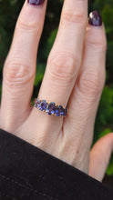 Load image into Gallery viewer, 6324 Vintage: Rare 9ct Gold Iolites 5 Stone Dress/Stacker Ring