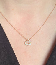 Load image into Gallery viewer, 2690: Vintage 18ct Rose Gold Tiffany Open Heart Pave Diamond Pendant (11mm) & Necklace - Elsa Perettie