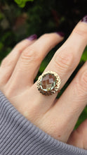 Load image into Gallery viewer, 2433: Vintage: 9ct Gold Large Mint Green Amethyst Ring -From 1967
