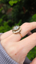 Load image into Gallery viewer, 2433: Vintage: 9ct Gold Large Mint Green Amethyst Ring -From 1967
