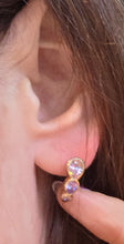 Load image into Gallery viewer, 2448- Vintage 9ct Gold pear Cut Pink & Blue Topaz Stud Earrings