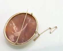 Load image into Gallery viewer, 2579: Vintage 9ct Gold Large Carved Italian Themed Cameo Brooch