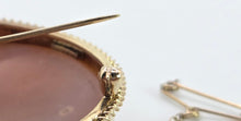 Load image into Gallery viewer, 2579: Vintage 9ct Gold Large Carved Italian Themed Cameo Brooch