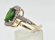 Load image into Gallery viewer, 2698: Vintage 9ct Gold Chrome Diopside White Zircons Ring