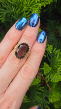 Load image into Gallery viewer, 2387- Vintage 9ct Gold large Smokey Quartz Cocktail Ring- From 1976
