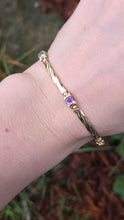 Load image into Gallery viewer, 2381: Vintage: 9ct Gold Multi-Gem Ribbon Link Bracelet (18cm)