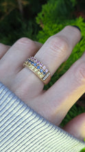 Load image into Gallery viewer, 2452 Vintage Statement 9ct Gold Topaz Diamonds Multi-Gem Cocktail Ring