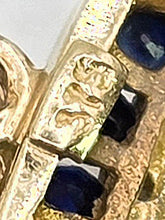 Load image into Gallery viewer, 2750: Vintage: 9ct Gold Necklace Sapphire Diamonds Art Deco Style Pendant