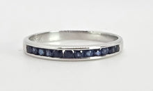 Load image into Gallery viewer, 2706: Vintage 18ct White Gold Blue Sapphires Half-Eternity Stacker Ring