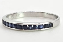 Load image into Gallery viewer, 2706: Vintage 18ct White Gold Blue Sapphires Half-Eternity Stacker Ring