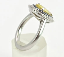Load image into Gallery viewer, 2708: Vintage 18ct White Gold Yellow Sapphire (3.2ct0 Blue Sapphires Diamonds Cocktail Ring