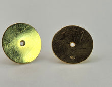 Load image into Gallery viewer, 2727: Vintage 18ct Gold Rubies & Diamonds Geometric Set Stud Earrings