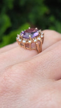 Load image into Gallery viewer, 1178 Vintage & Old Large Faceted Lilac Amethyst 14 See Pearls Ring