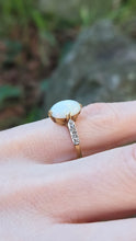 Load image into Gallery viewer, 2109 Vintage: 18ct Gold Cabochon White Opal Diamonds Dress Ring