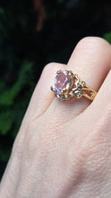 Load image into Gallery viewer, 0801: Vintage: 9ct Gold Large Faceted Cut Pink Morganite Cocktail Ring