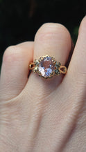 Load image into Gallery viewer, 0801: Vintage: 9ct Gold Large Faceted Cut Pink Morganite Cocktail Ring