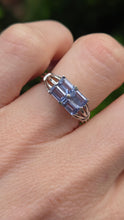 Load image into Gallery viewer, 2404 Vintage: 9ct White Gold Light Blue Sapphires Dress Ring