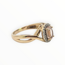Load image into Gallery viewer, 2720: Vintage 9ct Gold Pink Morganite 22 Natural Sparkling Diamonds Dress Ring