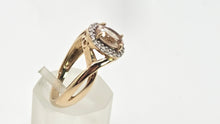 Load image into Gallery viewer, 2720: Vintage 9ct Gold Pink Morganite 22 Natural Sparkling Diamonds Dress Ring