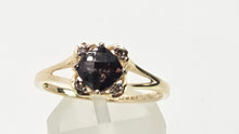 Load image into Gallery viewer, 2721: 14ct Gold Cognac Quartz Natural Chocolate Diamonds Ring