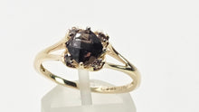 Load image into Gallery viewer, 2721: 14ct Gold Cognac Quartz Natural Chocolate Diamonds Ring