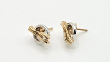 Load image into Gallery viewer, 2722: Vintage 9ct Mixed Gold Stud Earrings- Yellow & White Gold