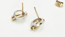 Load image into Gallery viewer, 2722: Vintage 9ct Mixed Gold Stud Earrings- Yellow & White Gold