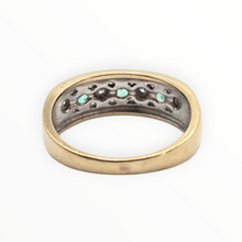 Load image into Gallery viewer, 2769: Vintage 9ct Gold Emeralds Natural Diamonds Ring