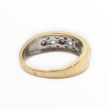 Load image into Gallery viewer, 2769: Vintage 9ct Gold Emeralds Natural Diamonds Ring
