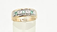 Load image into Gallery viewer, 2769: Vintage 9ct Gold Emeralds Natural Diamonds Ring