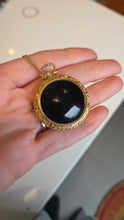 Load image into Gallery viewer, 2736 Victorian 9ct Gold Large Ornate Black Onyx Pendant & Chain (55cm)