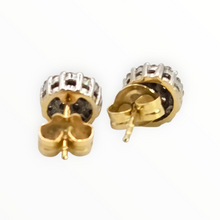 Load image into Gallery viewer, 2816 Vintage 18ct Gold Natural Sparkling Diamonds Stud Earrings