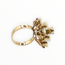 Load image into Gallery viewer, 2829 Vintage 18ct Gold White Opals Domed Cluster Statement Ring