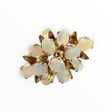 Load image into Gallery viewer, 2829 Vintage 18ct Gold White Opals Domed Cluster Statement Ring