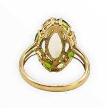 Load image into Gallery viewer, 2831 Vintage 9cxt Gold Citrines Diopsides Cluster Ring