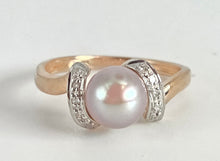 Load image into Gallery viewer, 2833: Vintage 9ct Rose Gold Pink Pear 10 Diamonds Ring