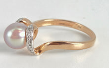 Load image into Gallery viewer, 2833: Vintage 9ct Rose Gold Pink Pear 10 Diamonds Ring