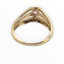 Load image into Gallery viewer, 2939: 9ct Gold Chocolate Diamonds Pink Topaz Geometric Set Ring
