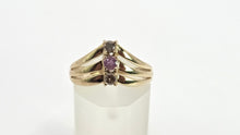 Load image into Gallery viewer, 2939: 9ct Gold Chocolate Diamonds Pink Topaz Geometric Set Ring