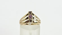 Load image into Gallery viewer, 2939: 9ct Gold Chocolate Diamonds Pink Topaz Geometric Set Ring